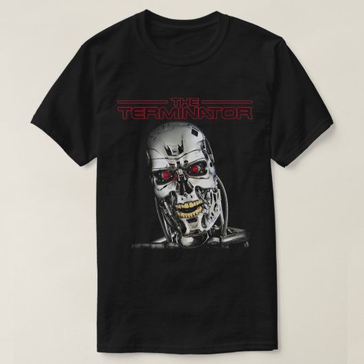 US The Terminator T-800 Head 01 Black T-Shirt (Design voorkant)