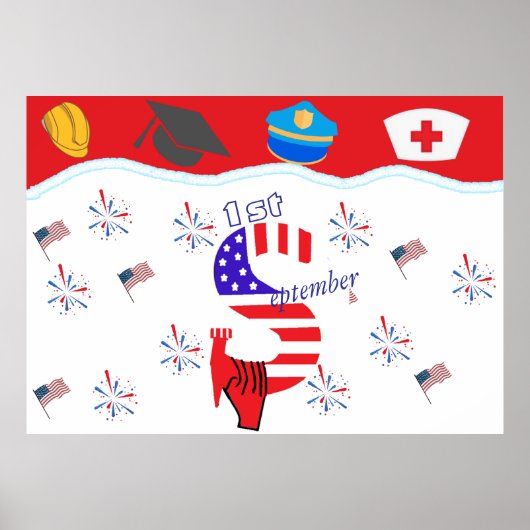 US thema Dag van de Arbeid Producten Poster (Voorkant)