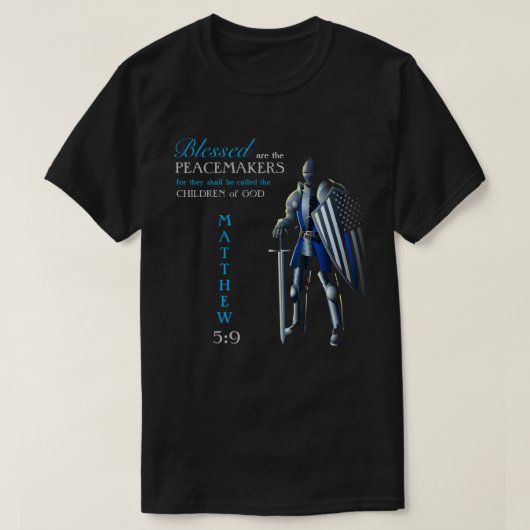 US Thin Blue Line Matthew 5:9 T-Shirt (Design voorkant)