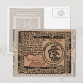 US Three Dollar Bill - Briefkaart (Voorkant / Achterkant)