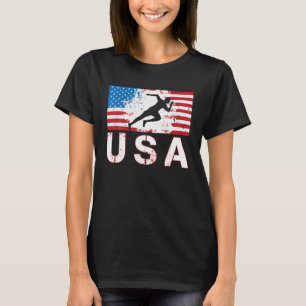 US Track and field team American flag US man Wome T-shirt
