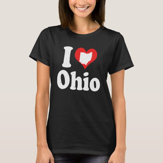 US Trots Burger Amerika Liefde Staat In Hart Ohio T-shirt (Voorkant)