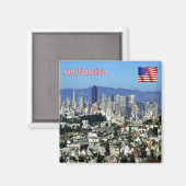 US U.S.A. - San Francisco - Alamo Square Panorama Magneet (Voorkant / Achterkant)
