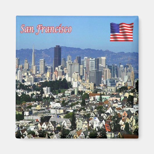 US U.S.A. - San Francisco - Alamo Square Panorama Magneet (Voorkant)