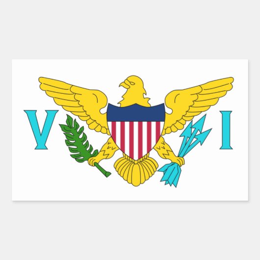 US/U.S. Maagdeneilanden. Verenigde Staten, Verenig Rechthoekige Sticker (Voorkant)