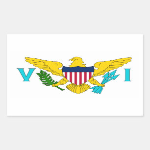 US/U.S. Maagdeneilanden. Verenigde Staten, Verenig Rechthoekige Sticker