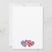 US UK Heart Flags Bruiloft Kaart (Achterkant)
