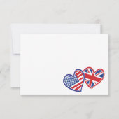 US UK Heart Flags RSVP Kaartje (Achterkant)