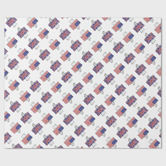 US UK Wrapping Paper Cadeaupapier (Vlak)