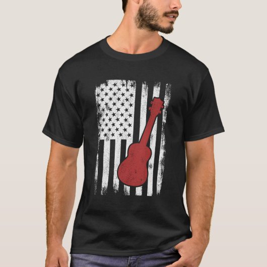 US Ukulele speler Ukulele muzikant T-shirt (Voorkant)