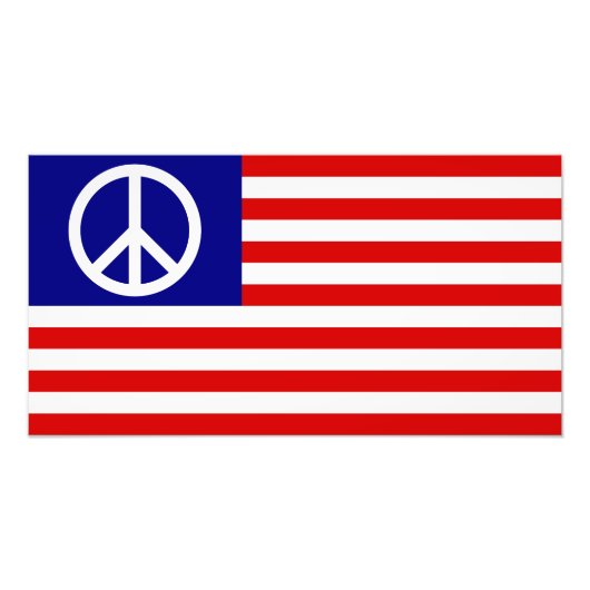 US United States Peace Sign Flag Foto Afdruk (Voorkant)