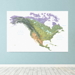 US USA Amerikaanse bergketens kaart 60x40 inch Foto Afdruk