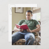 US, Utah, Young man reading Book Briefkaart (Voorkant / Achterkant)