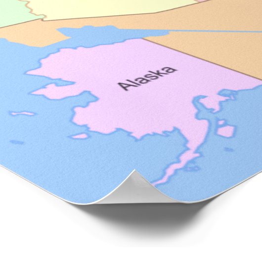 US Verenigde Staten Kaart Poster (Hoek)