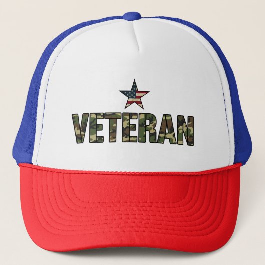 US-veteraan camouflagetekst Trucker Pet (Voorkant)