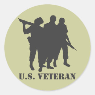 US Veteran Black Ronde Sticker