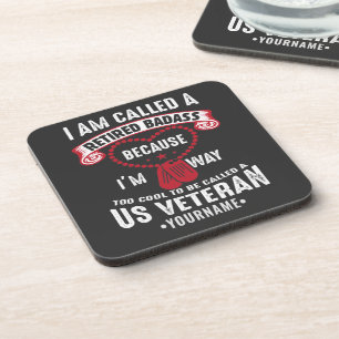 US Veteran Humor Retired Soldier Bier Onderzetter