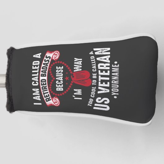 US Veteran Humor Retired Soldier Golfheadcover (Voorkant)