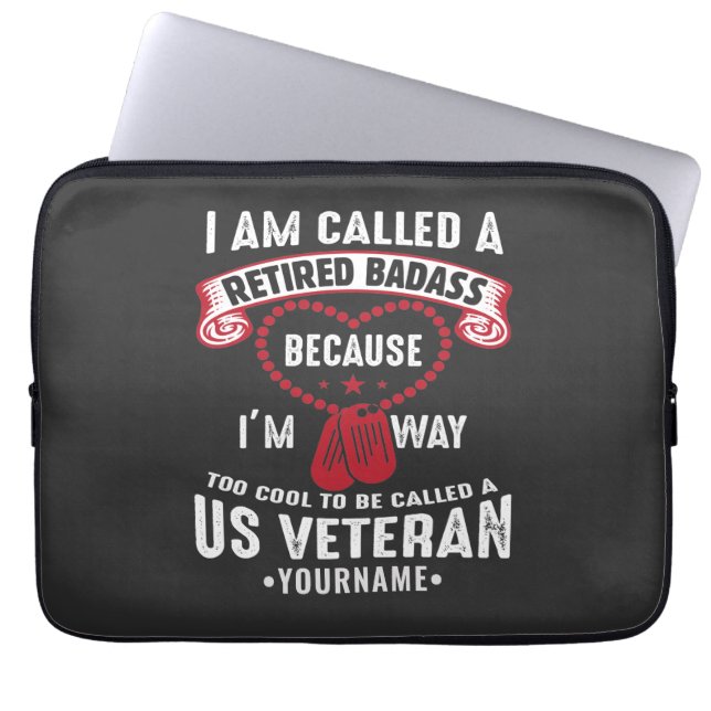 US Veteran Humor Retired Soldier Laptop Sleeve (Voorkant)
