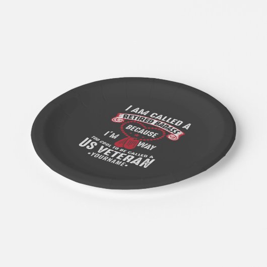 US Veteran Humor Retired Soldier Papieren Bordje (Gekanteld)