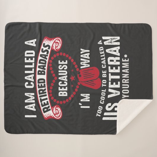 US Veteran Humor Retired Soldier Sherpa Deken (Voorkant (horizontaal))
