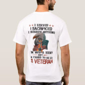 US Veteran, ik heb me opgeofferd T-shirt (Achterkant)