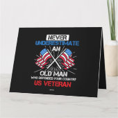 US Veteran Onderschat nooit een oud man 159 Kaart (Achterkant)