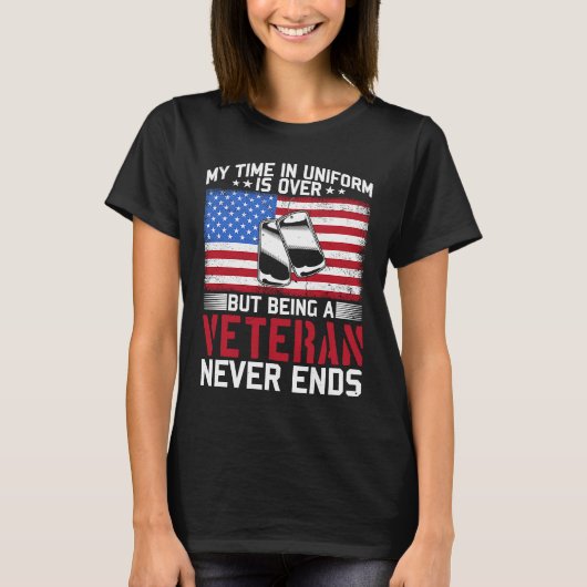 US Veteran Veterans Dag Mijn tijd in uniform is vo T-shirt (Voorkant)