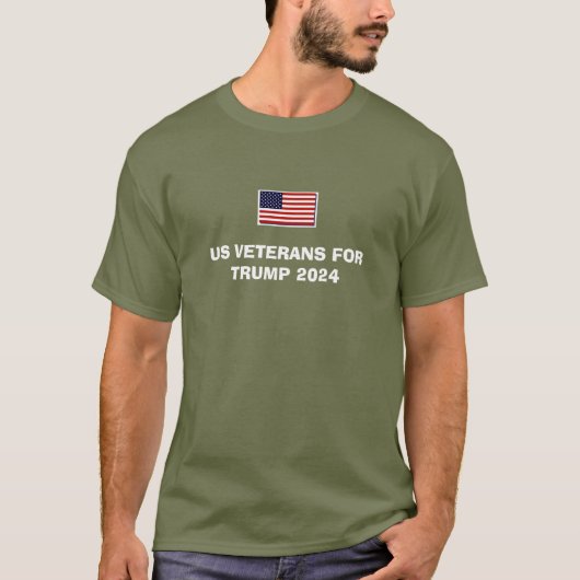 US VETERANS FOR TRUMP 2024 T-Shirt (Voorkant)