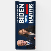 US Veterans ondersteunen Biden Harris 2020-banner Spandoek (Verticaal)