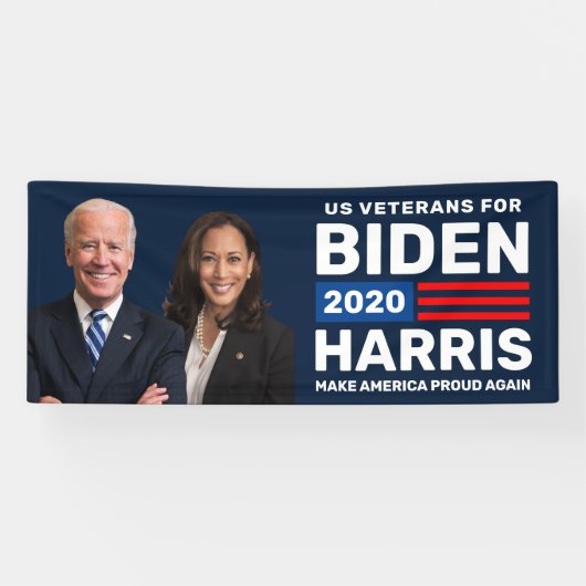 US Veterans ondersteunen Biden Harris 2020-banner Spandoek (Horizontaal)
