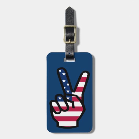 US Victory Sign. Bagagelabel (Voorkant verticaal)