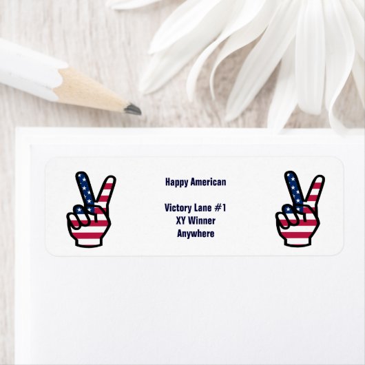 US Victory Sign. Etiket (Insitu)