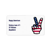 US Victory Sign. Etiket (Voorkant)