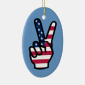 US Victory Sign. Keramisch Ornament (Rechts)