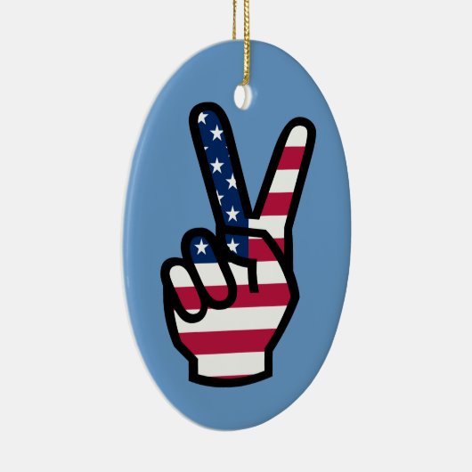 US Victory Sign. Keramisch Ornament (Rechts)