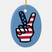 US Victory Sign. Keramisch Ornament (Voorkant)