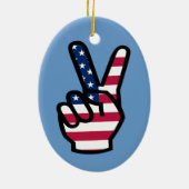 US Victory Sign. Keramisch Ornament (Achterkant)