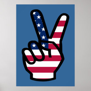 US Victory Sign. Poster