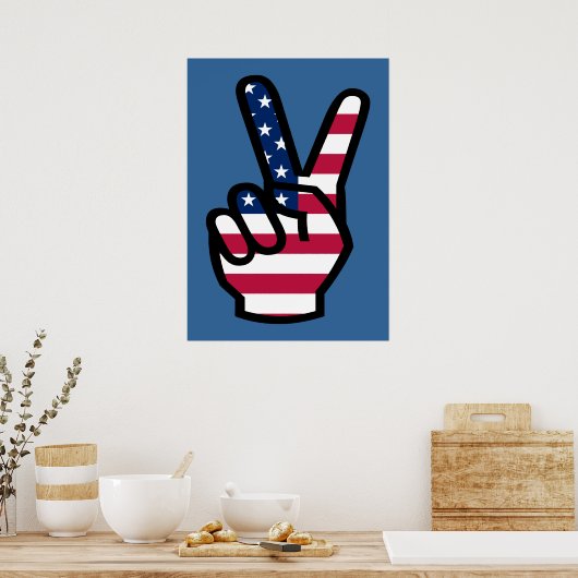 US Victory Sign. Poster (Keuken)