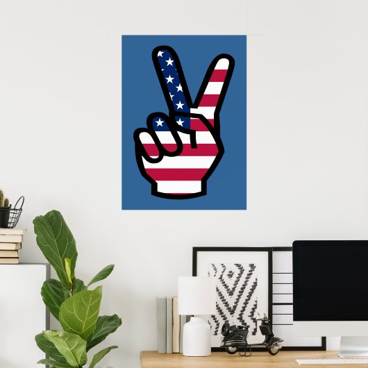 US Victory Sign. Poster (Thuiskantoor)