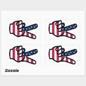 US Victory Sign. Rechthoekige Sticker (Vel)