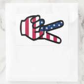 US Victory Sign. Rechthoekige Sticker (Tas)