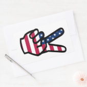 US Victory Sign. Rechthoekige Sticker (Envelop)