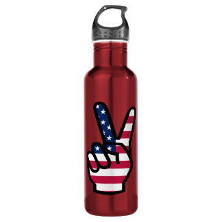 US Victory Sign. Waterfles