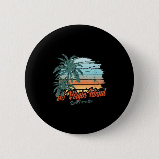 US Virgin Island Beach St. Thomas Shirt Lost Parad Ronde Button 5,7 Cm (Voorkant)