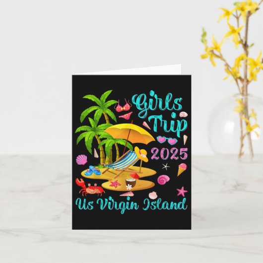 Us Virgin Island Summer Vacation Girls Trip 2025  Kaart (Gele Bloem)