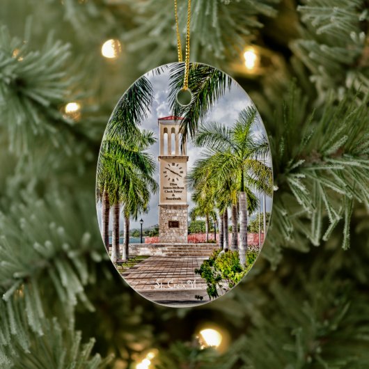 US Virgin Islands St. Croix USVI Clock Tower Keramisch Ornament (Boom)