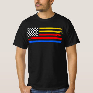 US-vlag-autoracing Als je niet eerste bent, ben je T-shirt