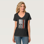 US Vlag Bijl Axe Werpen T-shirt (Voorkant volledig)
